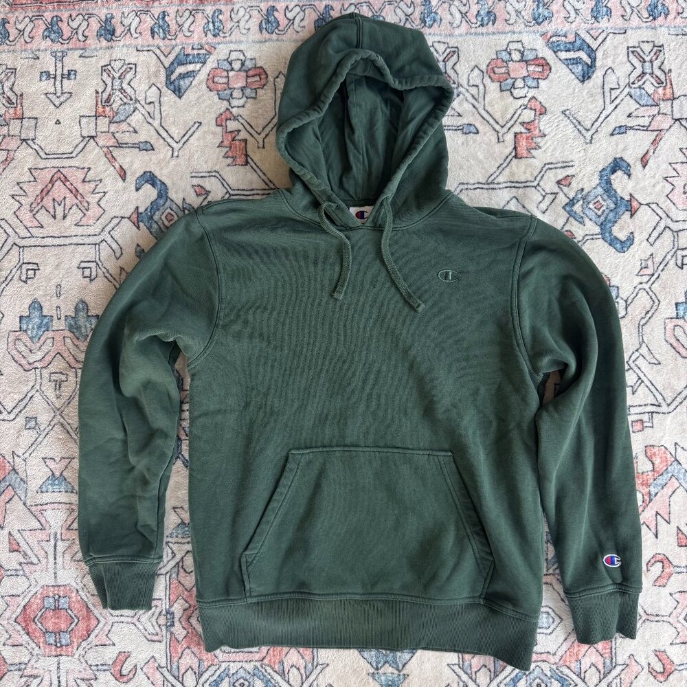 Champion Vintage Style Green Fleece Hoodie - size Medium
